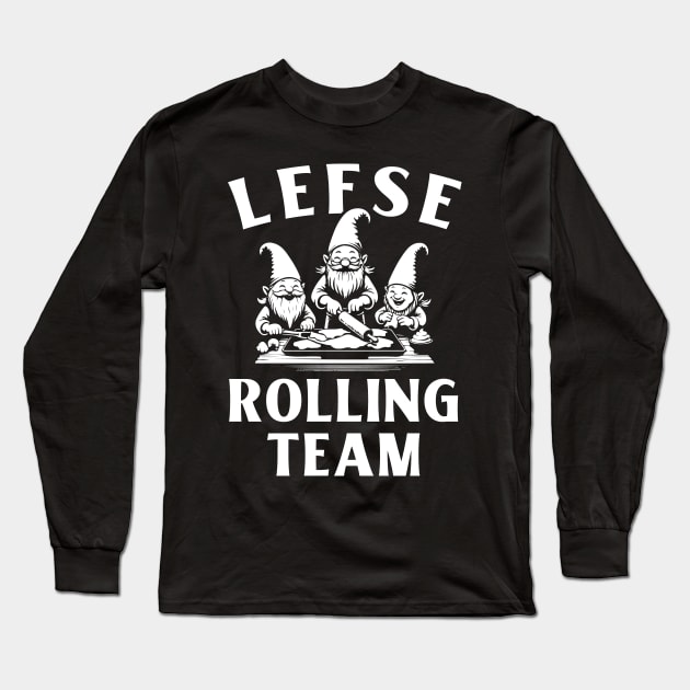 Lefse Rolling Team Gnome Long Sleeve T-Shirt by Huhnerdieb Apparel